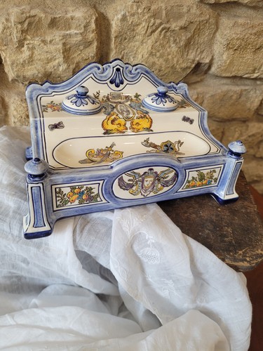 Gien encrier double faïence - encrier,