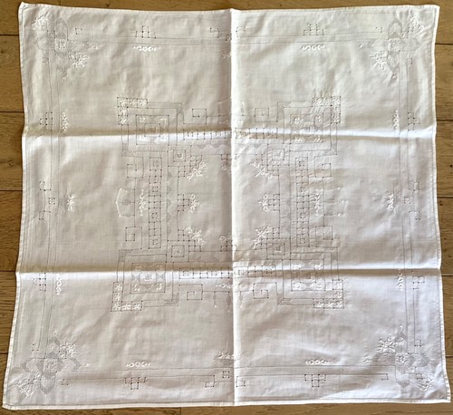 Ancienne nappe thé lin - ancienne,