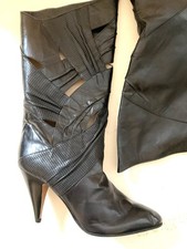 Bottes En Cuir Souple Noir-