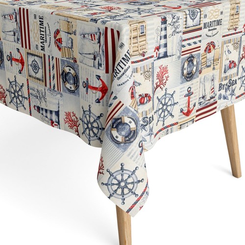 Nappe jacquard enduite coton - nappe,