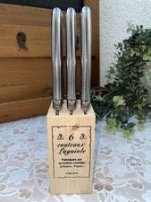 Bloc 6 couteaux Laguiole – Thiers – acier inox – fabrication française – neuf