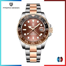 ✅ Montre automatique PAGANI DESIGN PD-1662 homme argenté & doré lunette doré