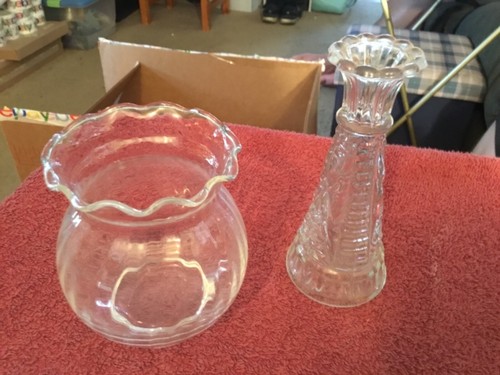Glass bud vase and candle - glass,