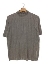 ZARA Top à col roulé Dames Haut T EU 38 gris clair style décontracté