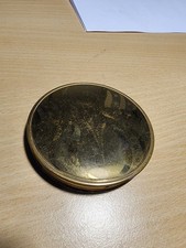 Poudrier vintage rond Galenic art déco doré avec miroir et houppette