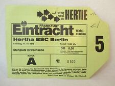 Billet De Match De Football 1978 Hertha BSC Berlin Eintracht Francfort