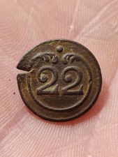 Bouton PM Du 22 ème Régiment D Infanterie De Ligne. Napoléon 1er.