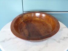 VINTAGE GRANDE COUPE-MONOXYLE-TECK-Ø41cm-brutaliste-DESIGN 60-70-centre de table