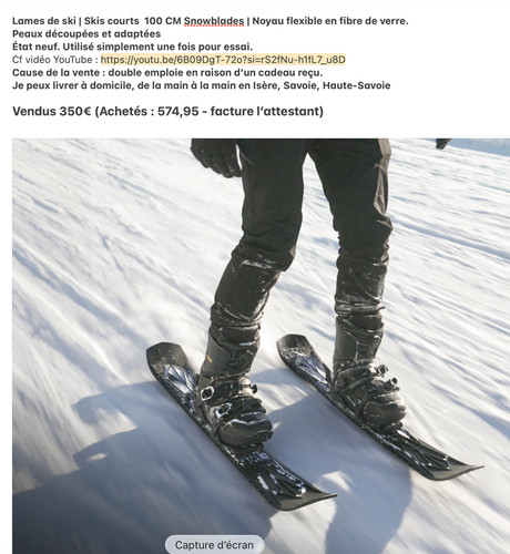 Skis courts 100cm snowfeet - 100cm,
