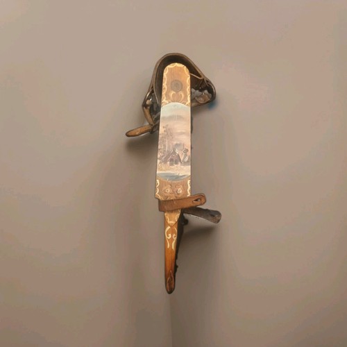 Ancien patin glace - à, métal