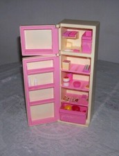 Réfrigérateur garni : mobilier poupée Barbie, Mattel vers 1992