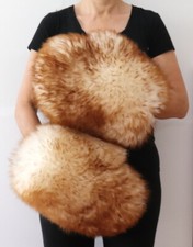 Fourrure Gants Paire Moufles XXL Mouton Chaud Hiver Show Nature Beige Braun