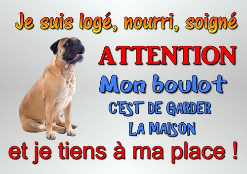 Plaque alu attention chien - plaque,