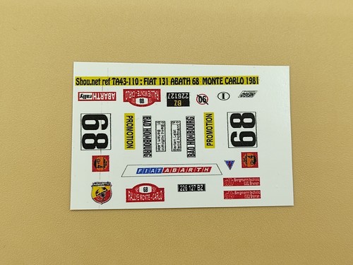 Decals fiat 131 abarth - 1/43°,