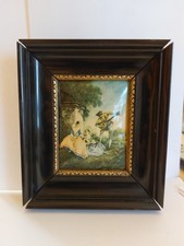 Petit Tableau en émaux sur cuivre Limoges Scene Champetre Lancret Réf 34