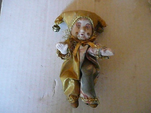 Poupée porcelaine arlequin - poupée,
