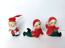 JOUET FIGURINE lot noël père non articulé déco buche ou autres garçon pvc