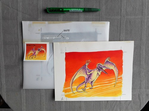 Original art ptérodactyle - art,