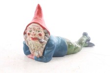 Rare Ancien Nain De Jardin Allongé Vintage Décoration De Jardin Rétro