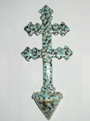 Rare bénitier croix - rare, de