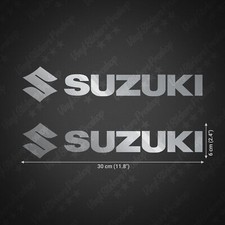 2 stickers compatibles avec SUZUKI custom 30 cm ARGENT brillant autocollant moto
