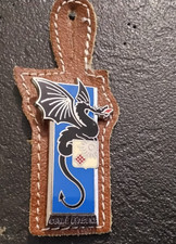 Insigne Militaire Pucelle 2em Régiment de Dragon Signé Delsart TBE (C9)