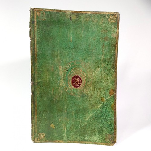 Reliure vélin vert - , a