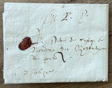 -=-=-  Très jolie Lettre de 1609, avec beau petit cachet de cire rouge  -=-=-