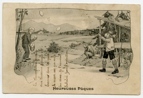 Lapins humanisés chasseur - lapins, humanisés.