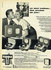 Publicité Advertising 1220 1957  Teppaz  mallette éléctrophone cadeau ECO T.D