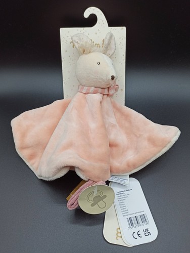 Doudou plat rond - souris, rose