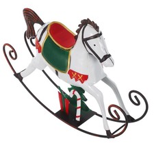  Statue de cheval à bascule de Noël pour centre de table - Figurine d'animal