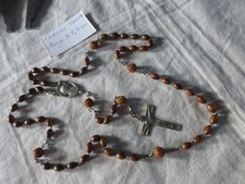 ancien chapelet jamais utilisé 59 grains perle en corozo tagua long 48.5 cm