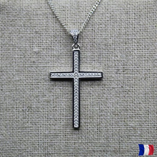 Grand pendentif croix argent - grand,
