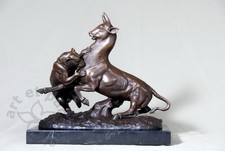 Art animalier combat entre - animalier., un