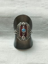 Bijou ancien : bague style Art Déco , marcassites , opale , cornaline.