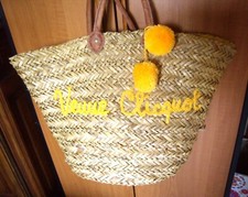 sac de plage en paille, cabas, Veuve Clicquot