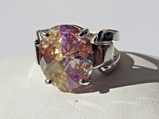 bague argent 925 bi-bande solitaire teintes améthyste TAILLE 54 (17,19mm)