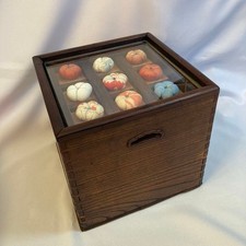 Ancienne table Hibachi Japon bois verre plateau 24 cm ShowaEra vintage...