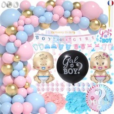 136 Pcs Gender Reveal Party Decoration, Décorations Surprise Boy or Girl, 