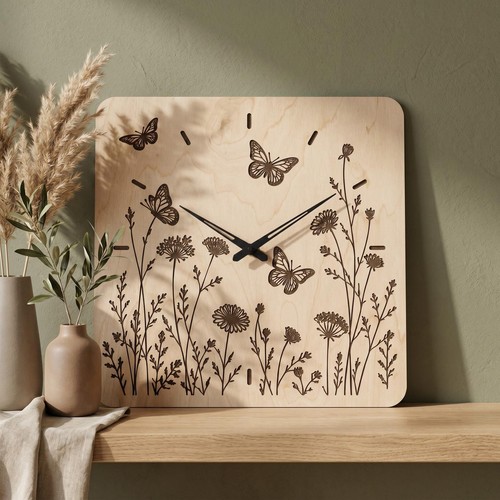 Horloge murale bois - en,