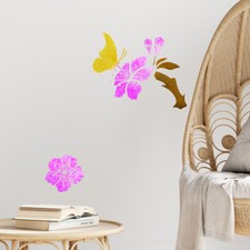 Pochoir mural en fleurs de