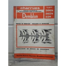 Demblon Charrues 558 / 562s / 566s - Notice de Montage Reglages entretien et pie