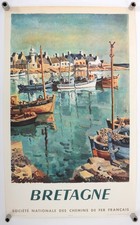Affiche ancienne Chemins de fer français - BRETAGNE - SNCF - Edmont CERIA