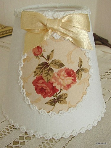 Abat jour lin blanc et - ,