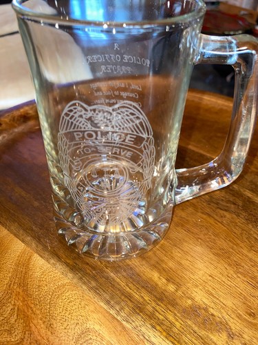 12oz beer mug glass police - 12oz,