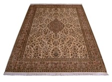 Tapis D'Orient Noué à la Main Kashmir Soie 310 X 219 CM Poils 100%Soie Beige