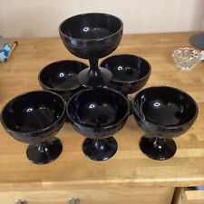 6 Coupes A Dessert Sur Pied Noir Décor Fruits Luminaire France Vintage
