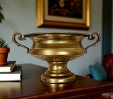 Vase Décoratif Pot De Fleurs Conteneur En Métal Rond Or Baroque 22x40x30cm