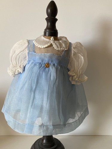 Ancienne robe bleue organdi - ancienne,